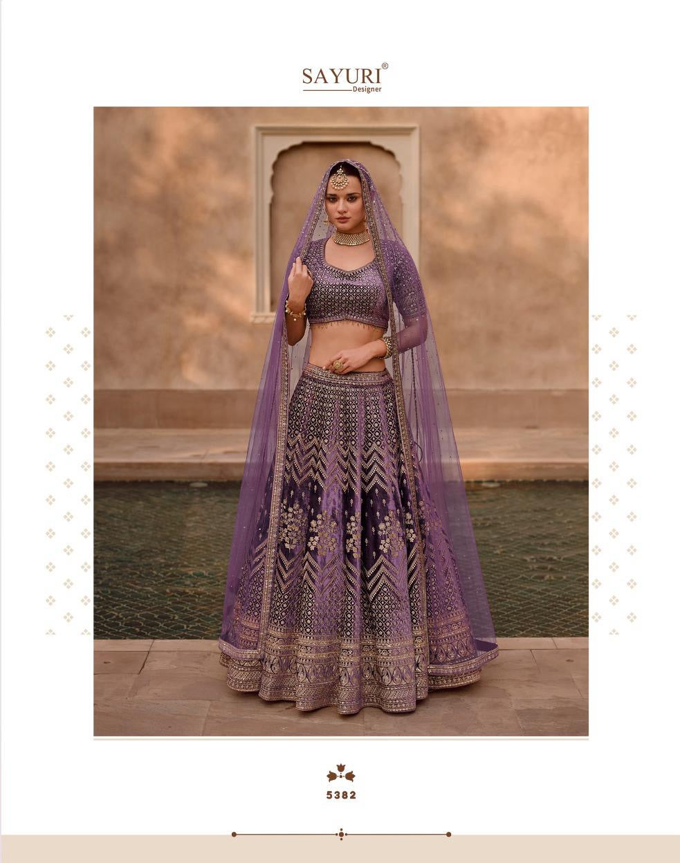Wedding Lehengha SAYURI Indian Branded Stitch Velvet Lehengha With High Quality Embroidery & sequence works Bridal set