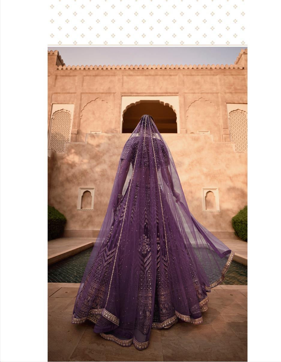 Wedding Lehengha SAYURI Indian Branded Stitch Velvet Lehengha With High Quality Embroidery & sequence works Bridal set
