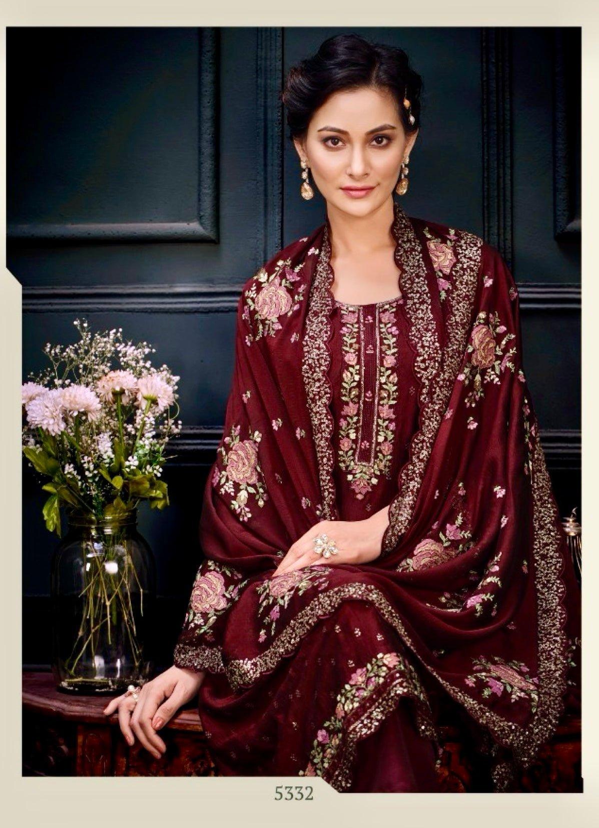 Indian premium quality heavy embroidery designer dress set, Indian/Pakistani wedding party wear Salwar kamiz suit dress with Dupatta, M - Diana's Fashion Factory