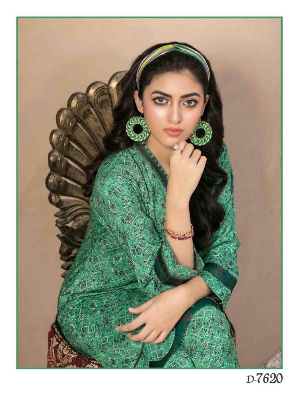 Pakistani style V- neck Stitch Linen Salwar Suit Midi Dress set, S L - Diana's Fashion Factory